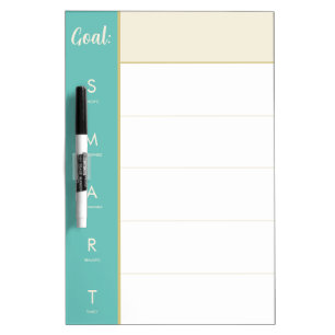 Custom Turquoise/Teal SMART Goal Resolution Dry Erase Board