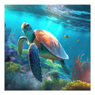 Custom Turtle Image Photo Print Keepsake Design