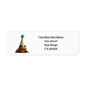Custom turtle party place settings label
