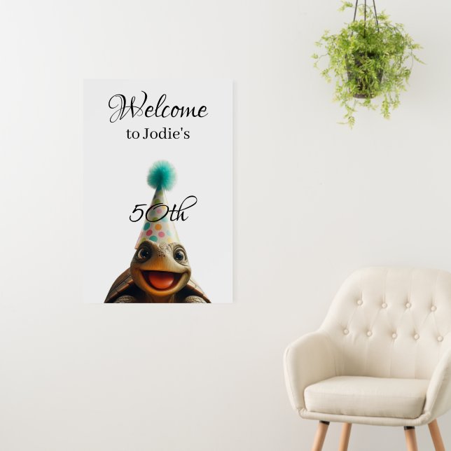 Custom Turtle Party Welcome Sign (In Situ (Wall))