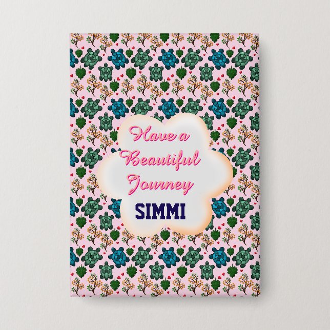 Custom turtle pattern  button (Front)