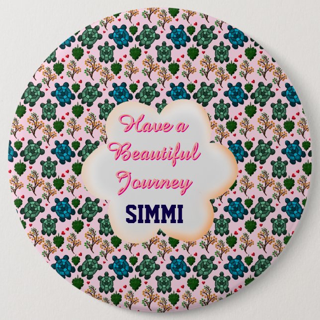 Custom turtle pattern  button (Front)