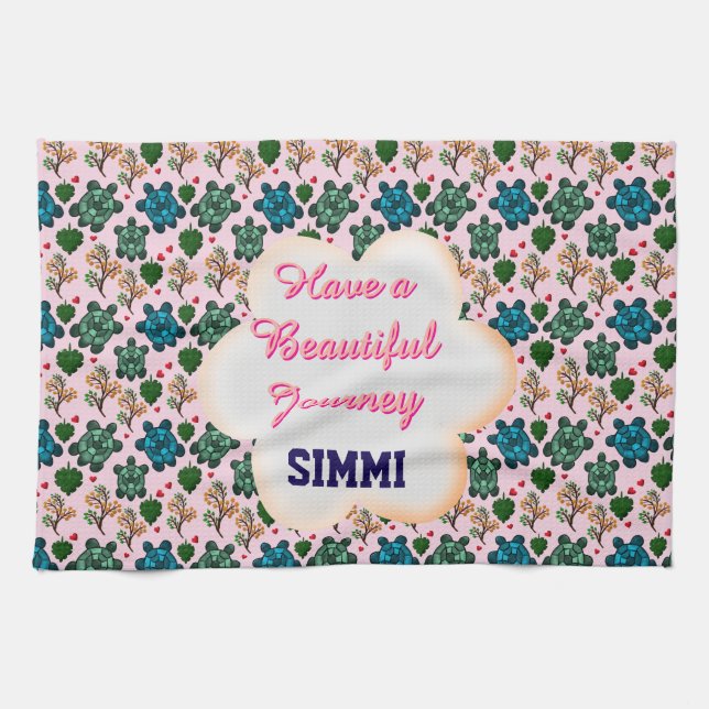 Custom turtle pattern  kitchen towel (Horizontal)