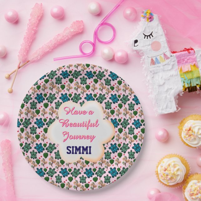 Custom turtle pattern  paper plates (Party)