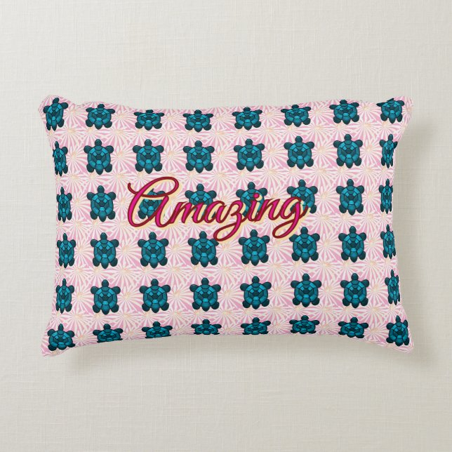 Custom turtle pattern Sherpa Blanket Accent Pillow (Front)