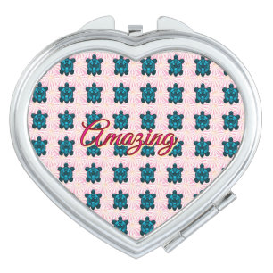 Custom turtle pattern Sherpa Blanket Compact Mirror