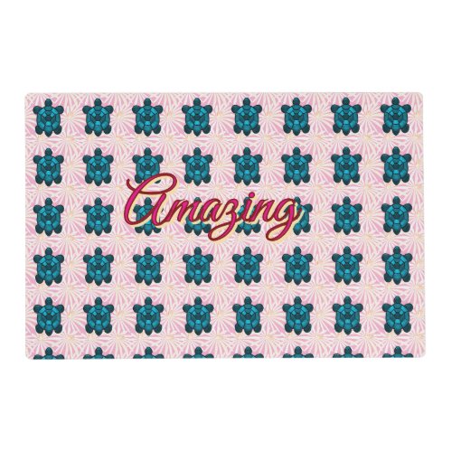 Custom turtle pattern Sherpa Blanket Placemat