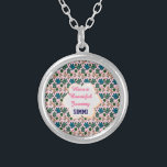 Custom turtle pattern  silver plated necklace<br><div class="desc">Cute and colorful sea turtle seamless pattern featuring adorable turtles, nature elements, and playful hearts. Perfect for ocean lovers, marine life fans, and aesthetic pattern enthusiasts. This design works great on stickers, phone cases, notebooks, apparel, and home decor. A fun and charming turtle print ideal for gifts or everyday use....</div>