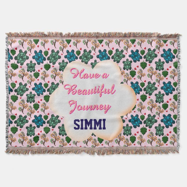 Custom turtle pattern  throw blanket (Front)