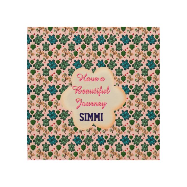 Custom turtle pattern  wood wall art (Front)