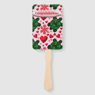 Custom turtle pattern  wrapping paper hand fan