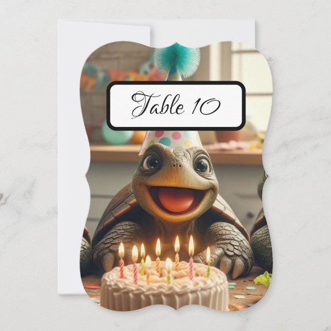 Custom Turtle Table Place Cards,  (Front)