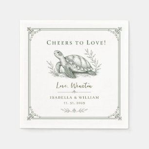 Custom Turtle Wedding Sea Coastal Reptile Keepsake Napkins
