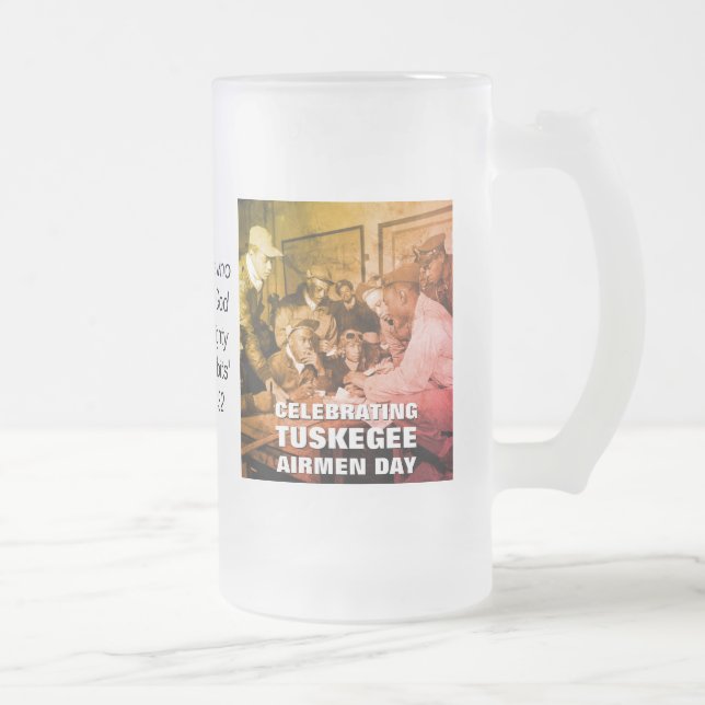 Custom TUSKEGEE AIRMEN DAY Frosted Glass Beer Mug (Right)