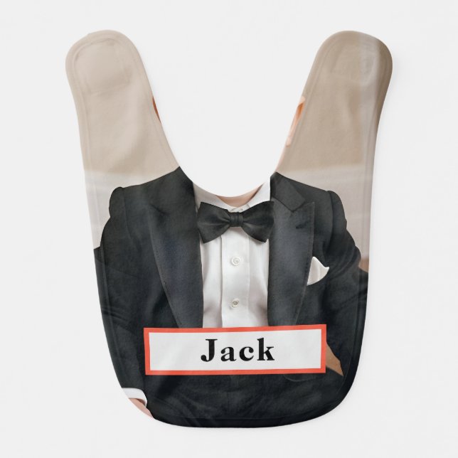 custom tuxedo Baby Bib for newborn baby boy (Front)