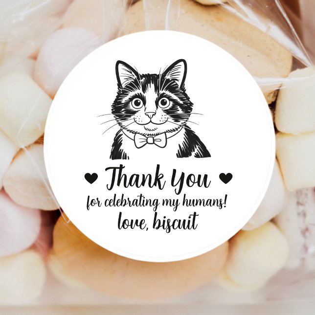 Custom Tuxedo Cat Wedding Favor Stickers (Creator Uploaded)