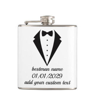 Custom Tuxedo Design Flask Wedding Gift