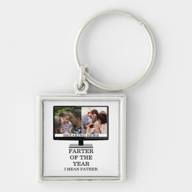 Custom TV farter of the year funny dad 2 photo Keychain (Front)