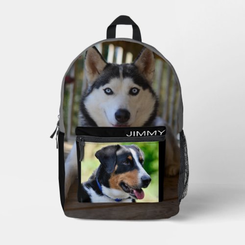 Custom Two Dog Photo All Over Simple Printed Backpack