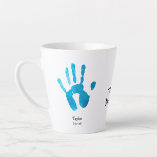 Custom Two handprints We love you, Mommy! Latte Mug