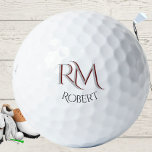 Custom Two-Layered Monogram with First Name  Golf Balls<br><div class="desc">UNIQUE LAYERING OF THE MONOGRAM -- look closely and you will see three colors, which gives it the feeling of depth. Personalized additionally with the first name. Special idea for a gift or you might just enjoy for yourself! If you have any design questions or a special request, please send...</div>