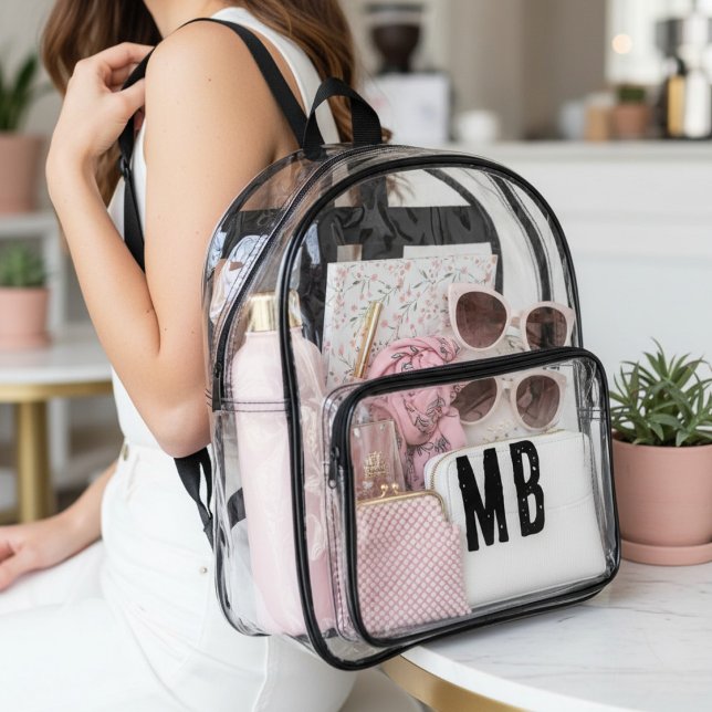 Custom Two Letter Monogram Clear Backpack (Creator Uploaded)