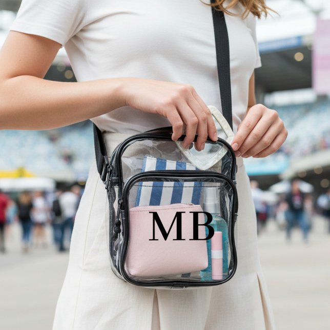 Custom Two Letter Monogram Clear Crossbody Bag (Creator Uploaded)