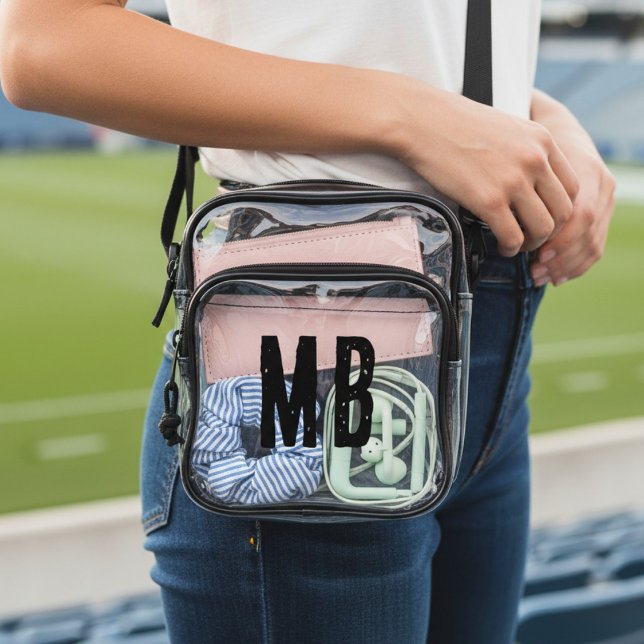 Custom Two Letter Monogram Clear Crossbody Bag (Creator Uploaded)