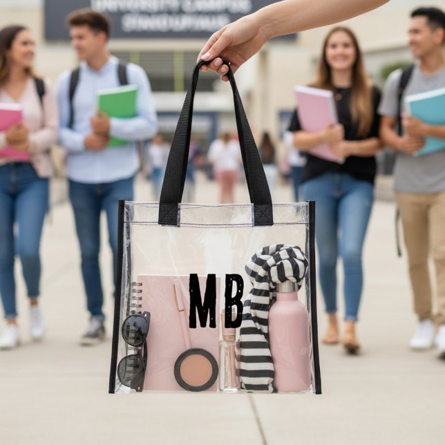 Custom Two Letter Monogram Clear Tote Bag (Creator Uploaded)