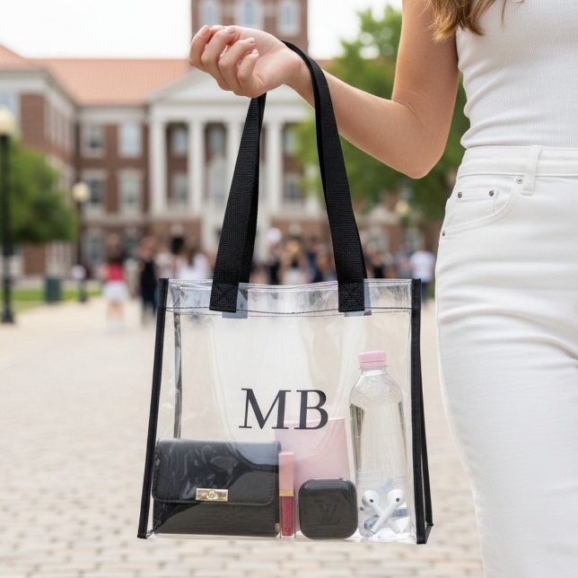 Custom Two Letter Monogram Clear Tote Bag (Creator Uploaded)