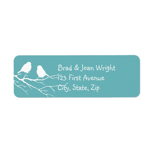 Custom Two Little White Sparrow Birds Silhouette L Label (Front)