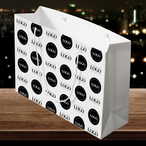 Custom Two Logo Step and Repeat Business Colmpany Large Gift Bag