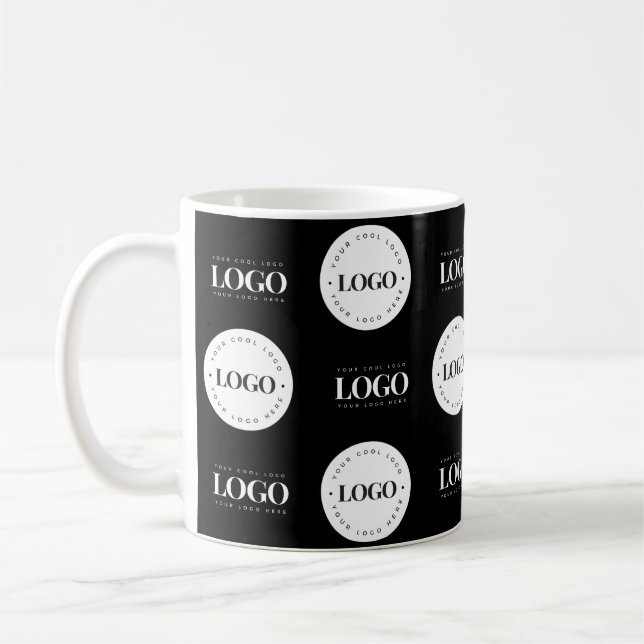 Custom Two Logo Step and Repeat Business Company Coffee Mug (Left)