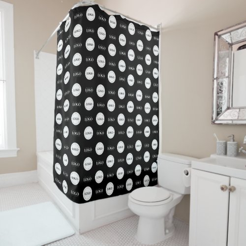 Custom Two Logo Step and Repeat Business Company  Shower Curtain