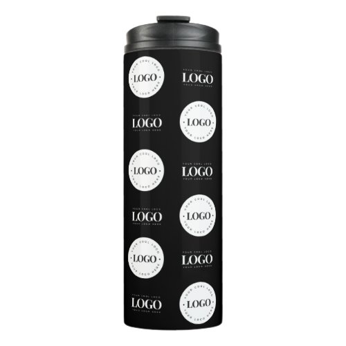Custom Two Logo Step and Repeat Business Company Thermal Tumbler