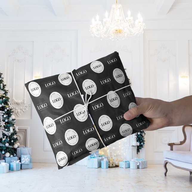 Custom Two Logo Step and Repeat Business Company Tissue Paper (Creator Uploaded)