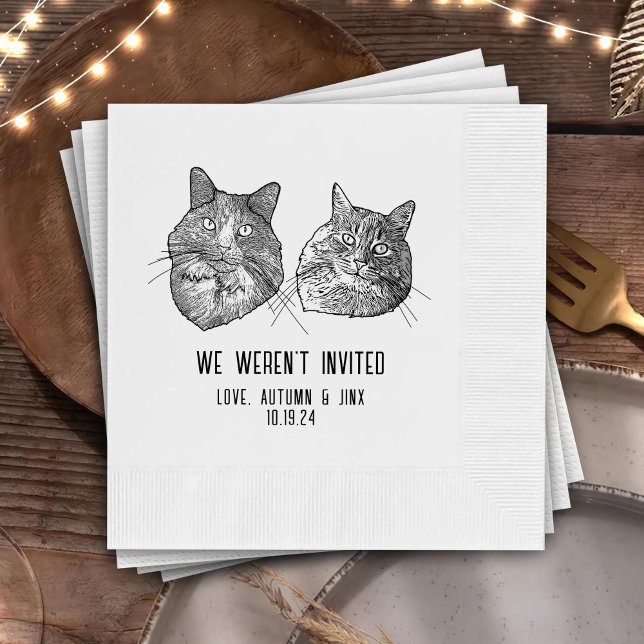 Custom Two Pet Cocktail Napkins Wedding (Creator Uploaded)