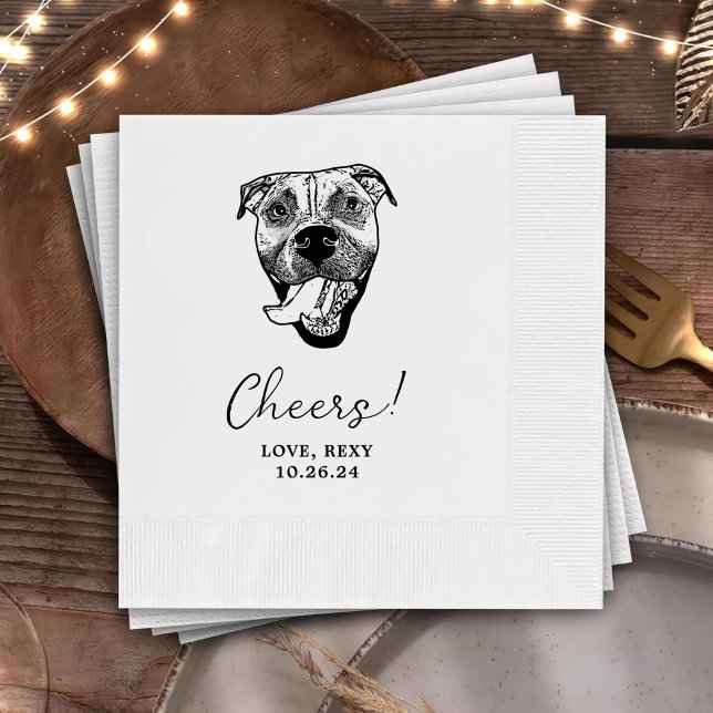 Custom Two Pet Cocktail Napkins Wedding (Creator Uploaded)