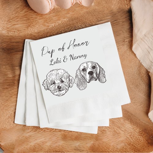 Custom Two Pet Cocktail Napkins Wedding