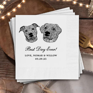 Custom Two Pet Cocktail Napkins Wedding