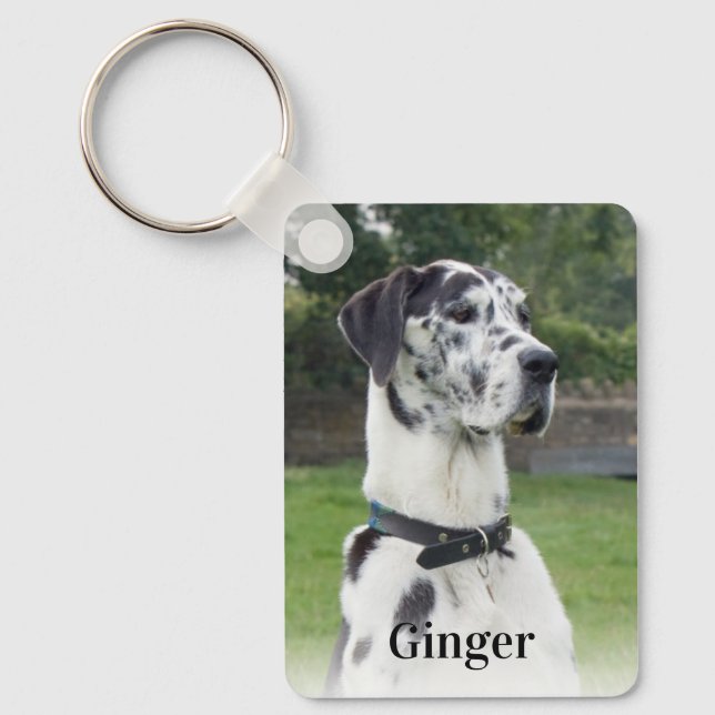 Custom Two Photo and Text Double Sided Keychain (Front)
