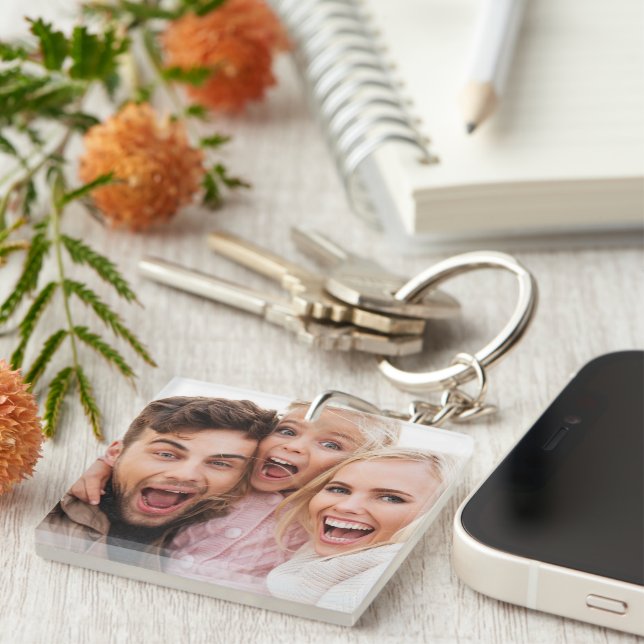 Custom Two Photo Double Sided Acrylic Keychain (Front Right)