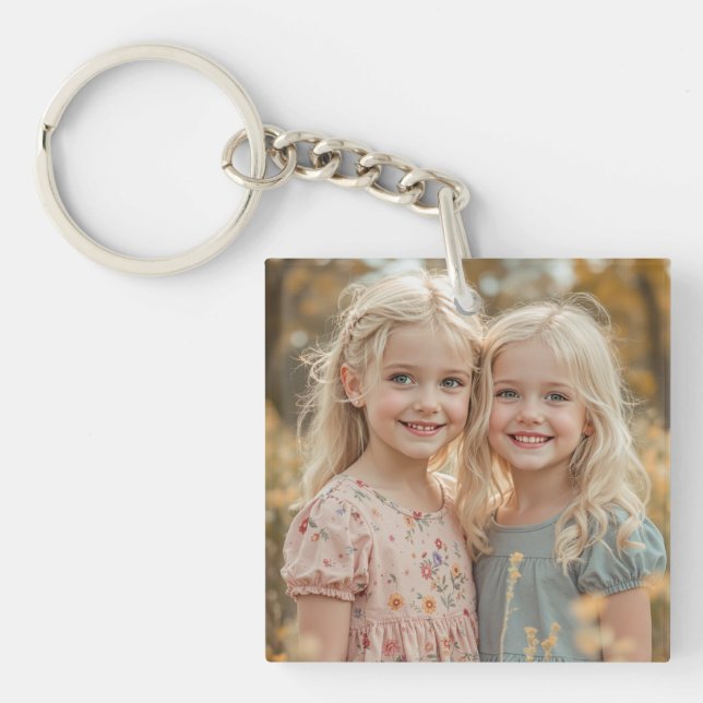 Custom Two Photo Double Sided Acrylic Keychain (Front)