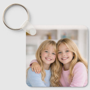 Custom Two Photo Double Sided Aluminium Keychain