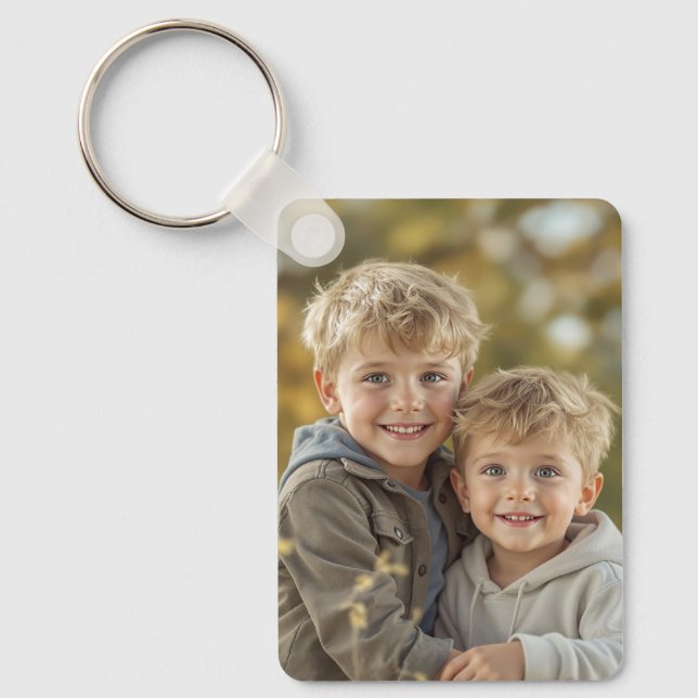 Custom Two Photo Double Sided Aluminium Keychain (Front)