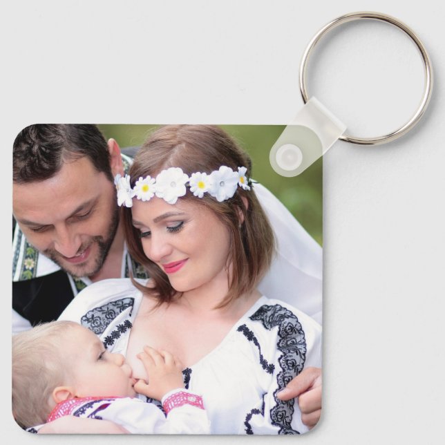 Custom Two Photo Double Sided Aluminum Keychain (Back)