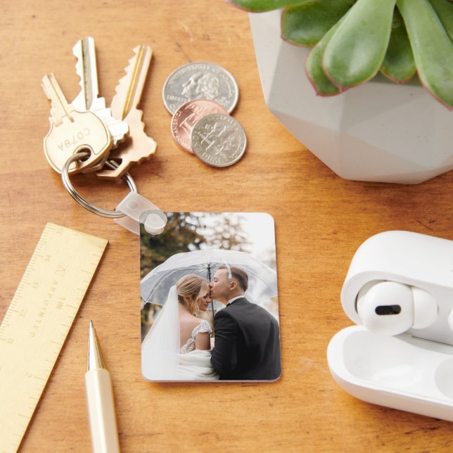 Custom Two Photo Double Sided Aluminum Keychain (Desk)