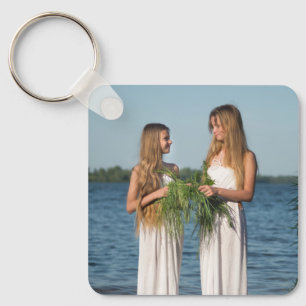 Custom Two Photo Double Sided Aluminum Keychain