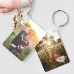Custom Two Photo Double Sided Aluminum Keychain<br><div class="desc">add your vertical images to this template keychain with ease. this template allows for a different photo on the front and the back of the keychain..</div>