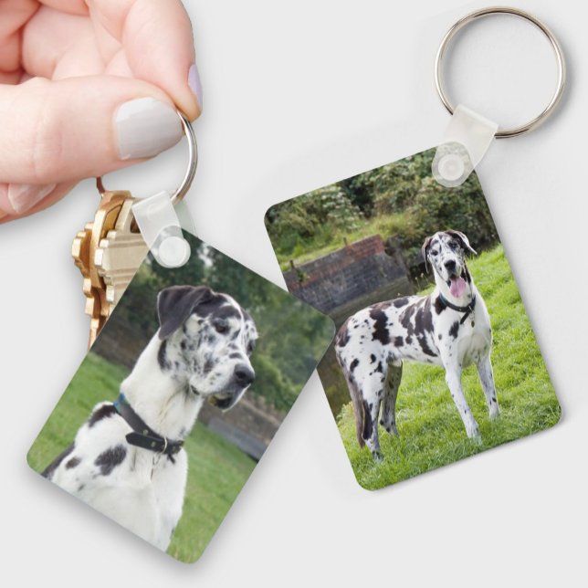 Custom Two Photo Double Sided Aluminum Keychain (Creator Uploaded)